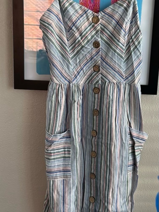 BeBop Dresses & Skirts - BeBop Pastel Striped Button-Front Dress in Blue, Pink, Green